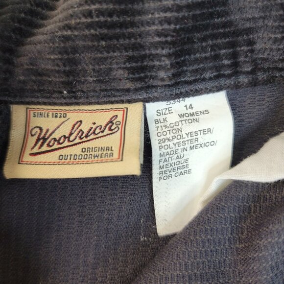 90s Woolrich Corduroy Skirt 14 Black Vintage Outdoorwear Full Length Deadstock - Picture 2 of 9